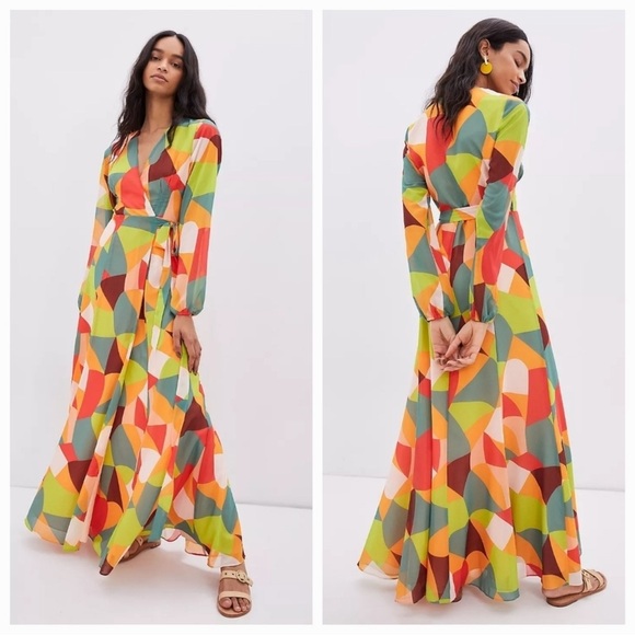 Anthropologie NEW! Hutch Lysette Wrap Maxi Dress NWT SZLP - Picture 1 of 13